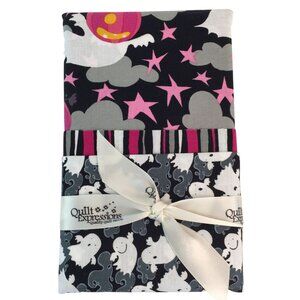 Quilt Expressions Halloween Burrito Pillowcase Pattern Cotton Fabric Pink Ghost